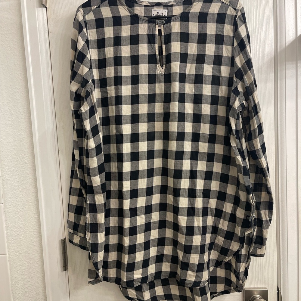 Woolrich Black and Cream Plaid Shirt